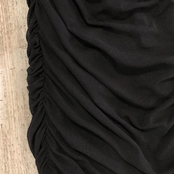 Express Black Rouched Bodycon Dress - Picture 4 of 6